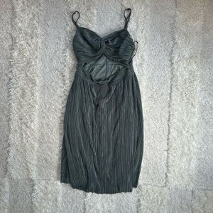 Elegant  Green Pleated Dress